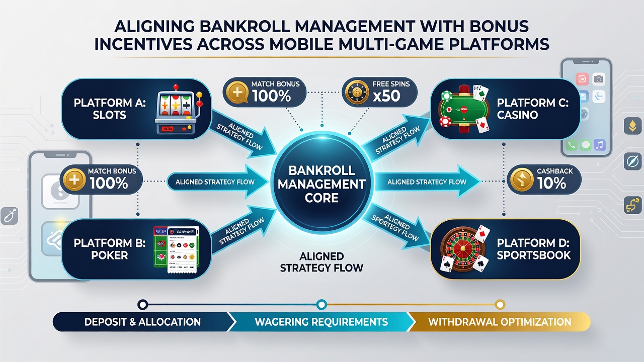 Darstellung mobiler Schnittstellen mit Bankroll- und Bonus-Tracking