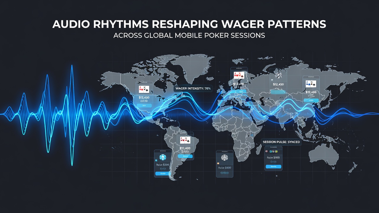 Analyse-Dashboard mit Audio-Rhythmus-Daten und Wettmustern aus mobilen Poker-Sessions