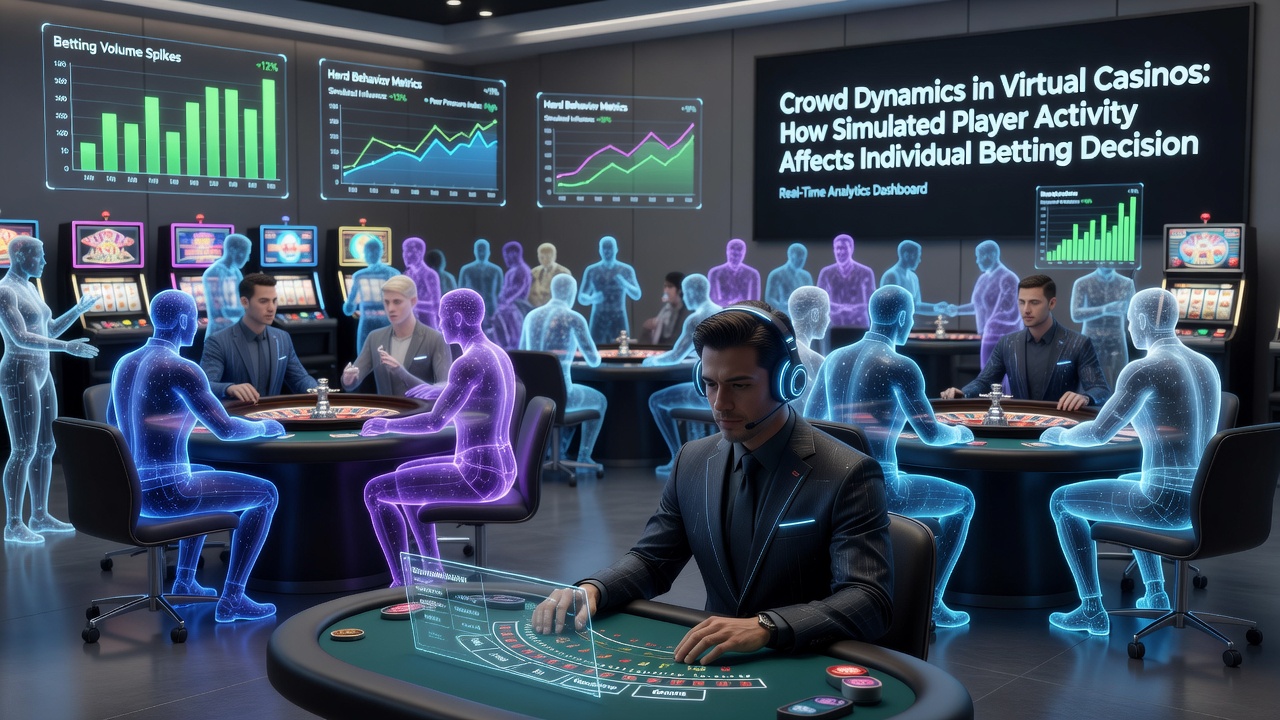 Detailansicht einer virtuellen Casino-Schnittstelle mit simulierten Spielern und variierenden Wettbeträgen an einem Blackjack-Tisch
