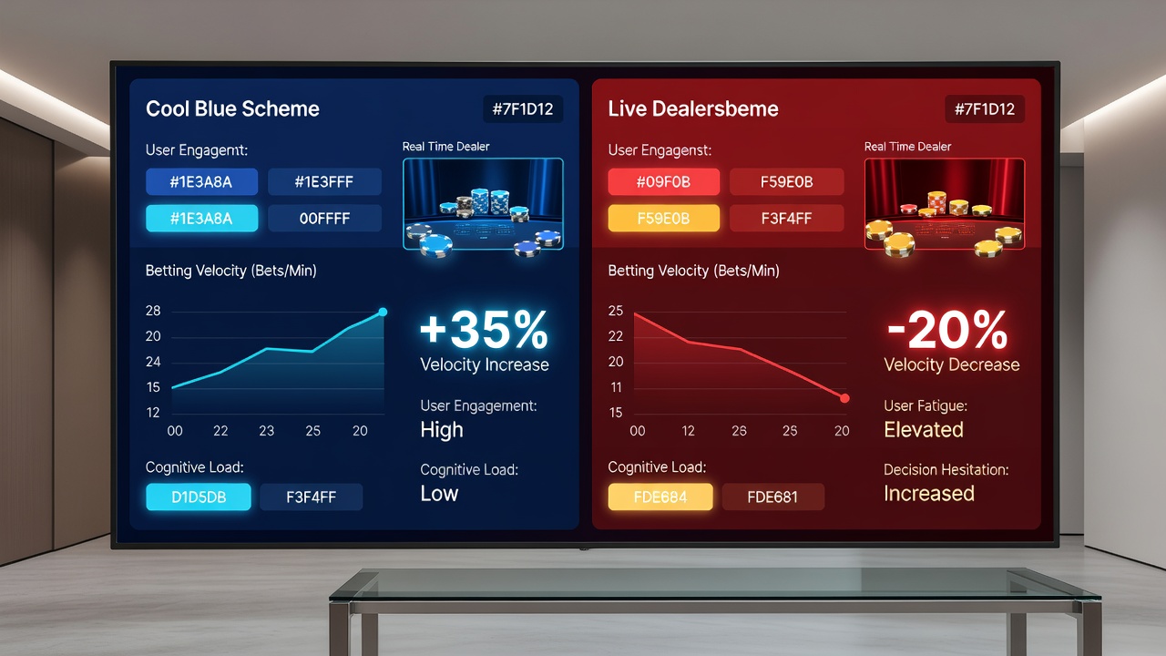 Vergleich verschiedener Farbschemata und deren Einfluss auf Tablet-Nutzer in Live-Dealer-Spielen