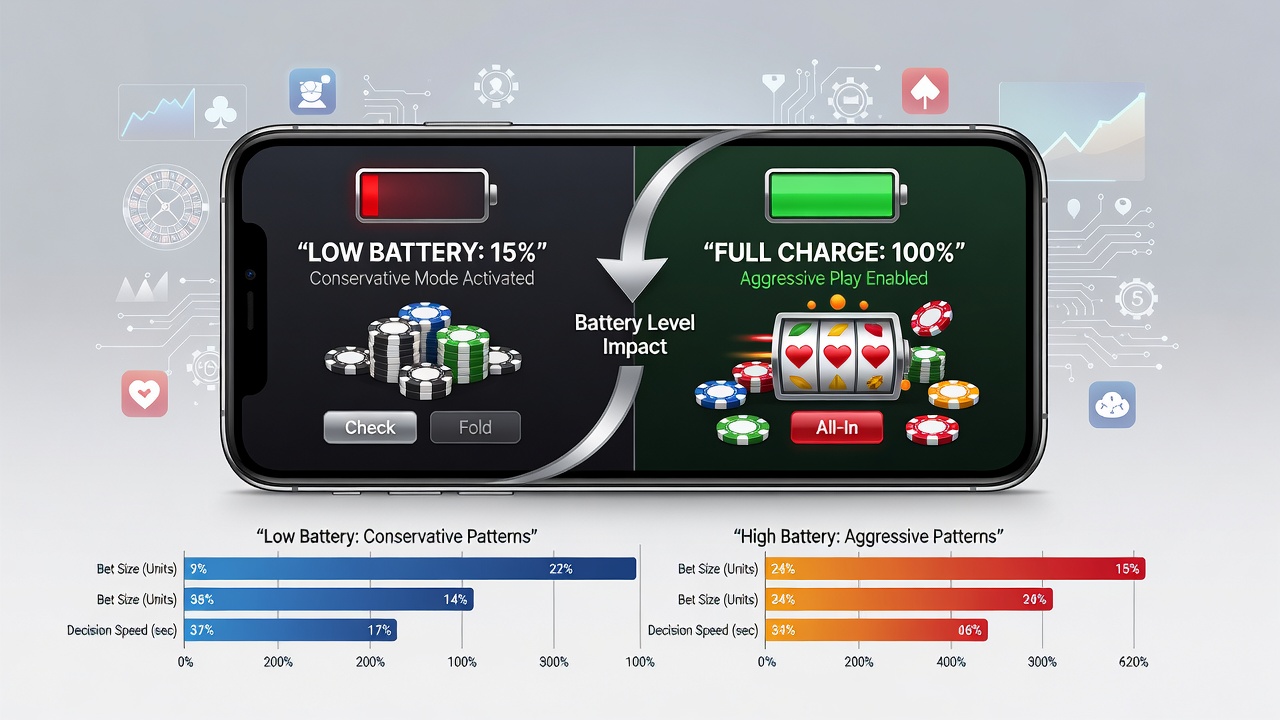 Analyse-Diagramm zeigt Korrelation zwischen Akku-Level und Einsatzhöhen in Casino-Apps