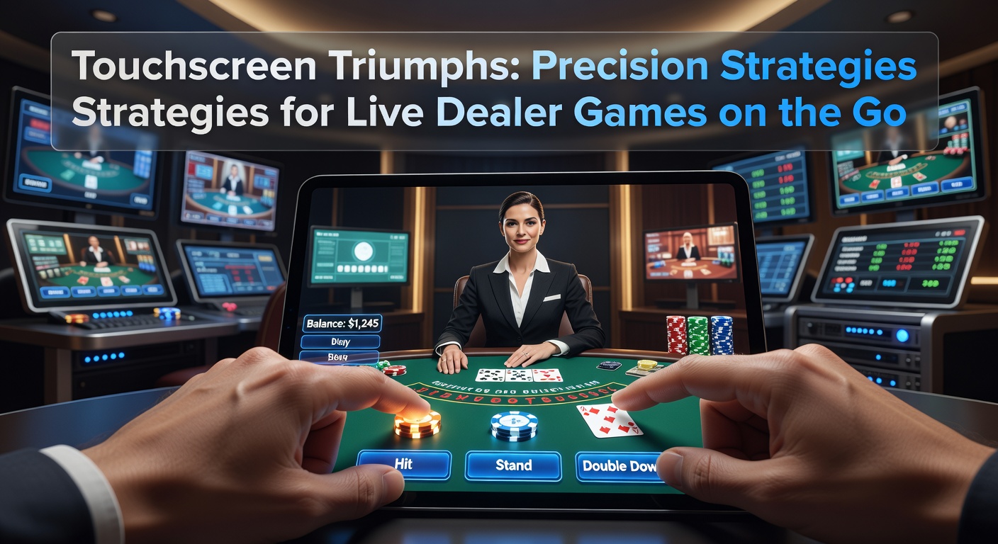 Smartphone mit Live-Dealer-Spiel auf dem Touchscreen, das eine Blackjack-Runde zeigt, während ein Dealer Karten austeilt